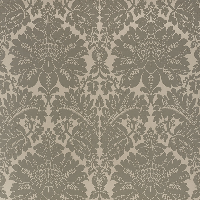 Purchase sample of 71283 Maggiore Damasco, Moonstone by Schumacher Fabric