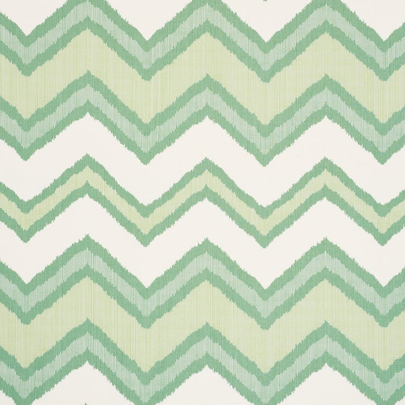 Purchase sample of 72631 Chevron Ikat, Green by Schumacher Fabric