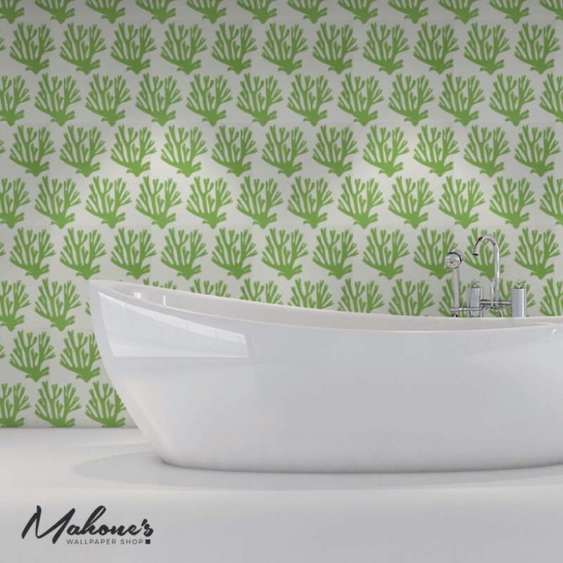 Find 5011200 Coral Green Schumacher Wallpaper