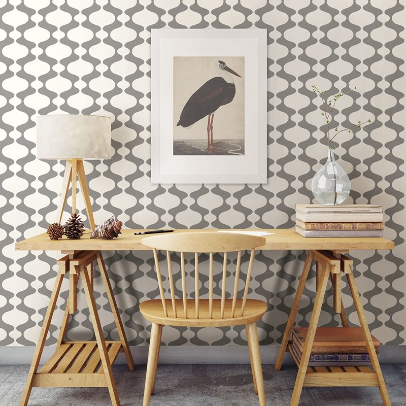 Acquire 2782-24540 Emilio Grey Retro Habitat A-Street Prints Wallpaper
