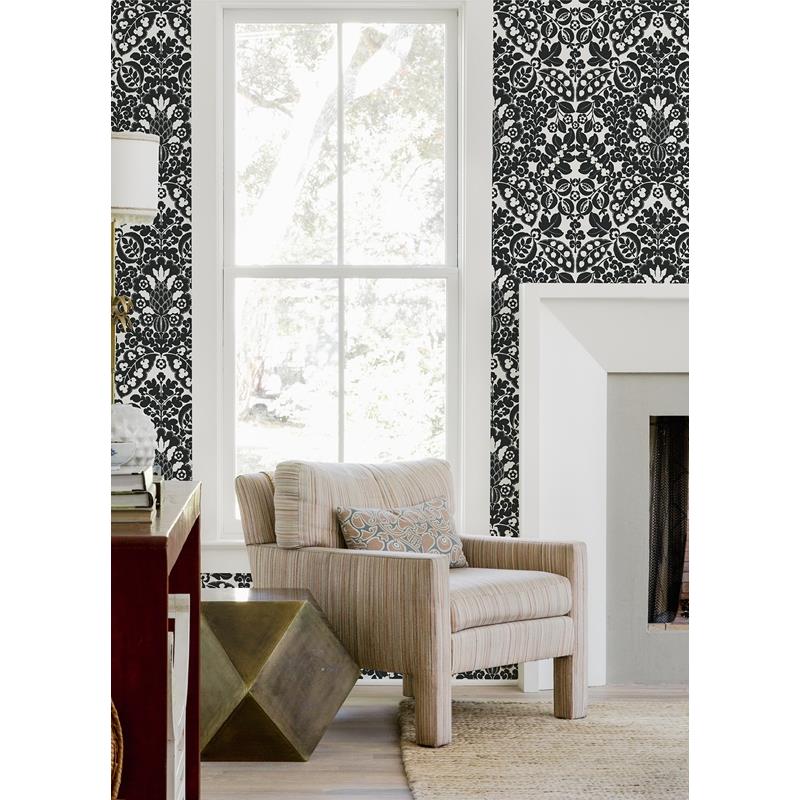 Looking for 4081-26337 Happy Marni Black Fruit Damask Black A-Street Prints Wallpaper