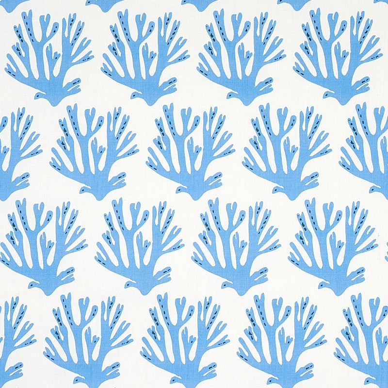 Purchase sample of 179100 Coral, Blue by Schumacher Fabric