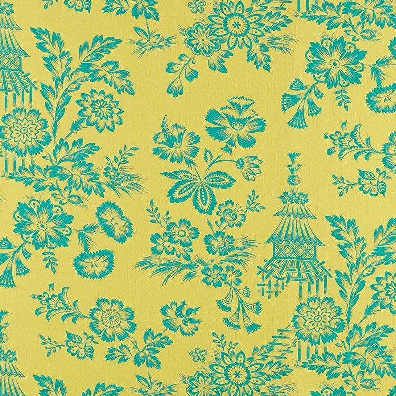 Purchase sample of 175751 Song Garden, Chartreuse by Schumacher Fabric
