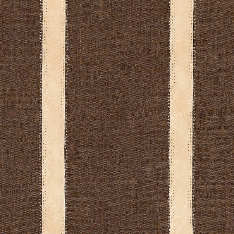 Purchase sample of 62512 Leather Stripe, Cocoa by Schumacher Fabric