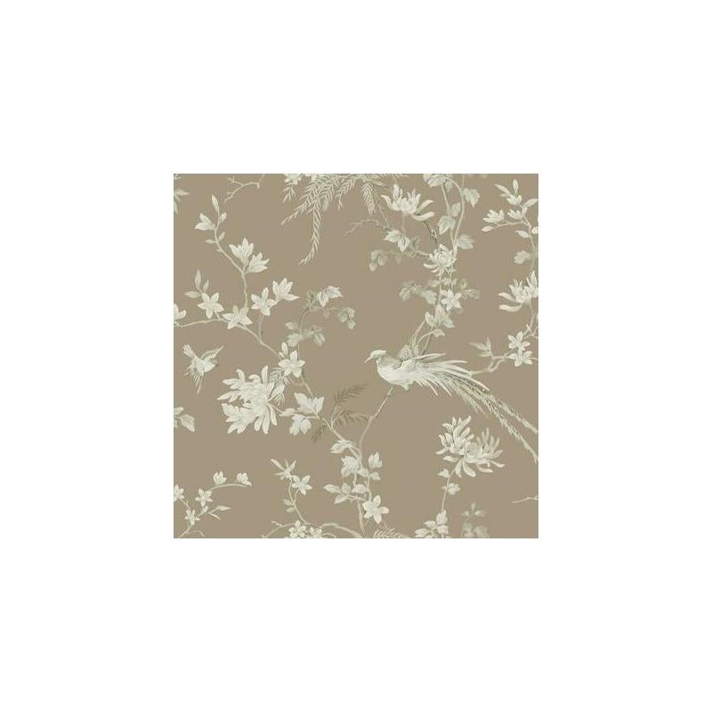 Sample - KT2172 Ronald Redding 24 Karat, Bird And Blossom Chinoserie Wallpaper Brown by Ronald Redding