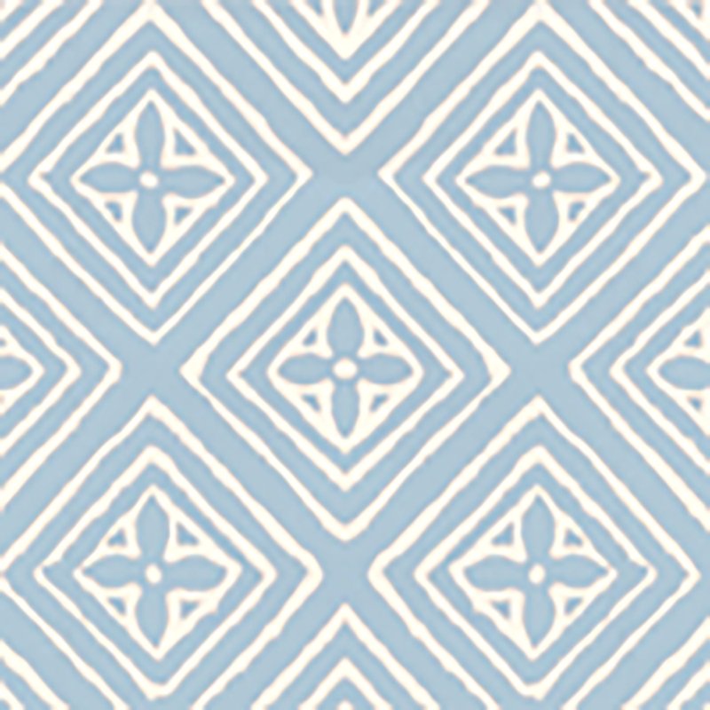 Find 2490-21WP Fiorentina Swedish Blue on Off White by Quadrille Wallpaper