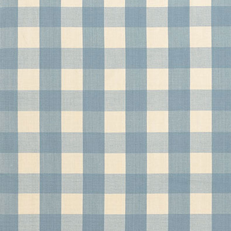 Purchase sample of 63038 Camden Cotton Check, Chambray by Schumacher Fabric