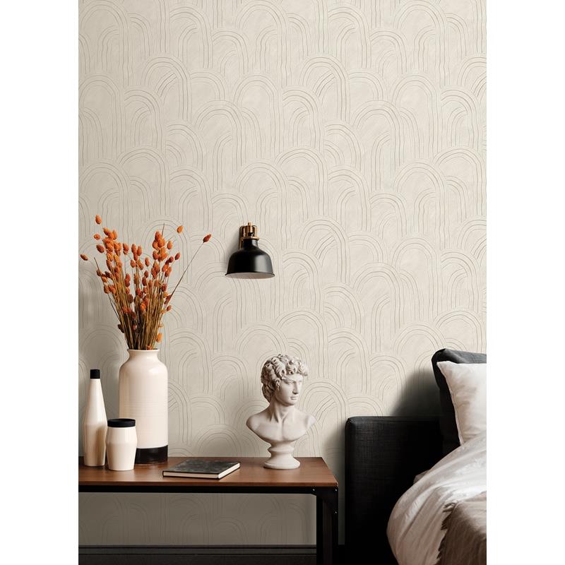 Shop AST4687 Sarah + Ruby Cabo Cream Rippled Arches Wallpaper by A-Street Prints Wallpaper