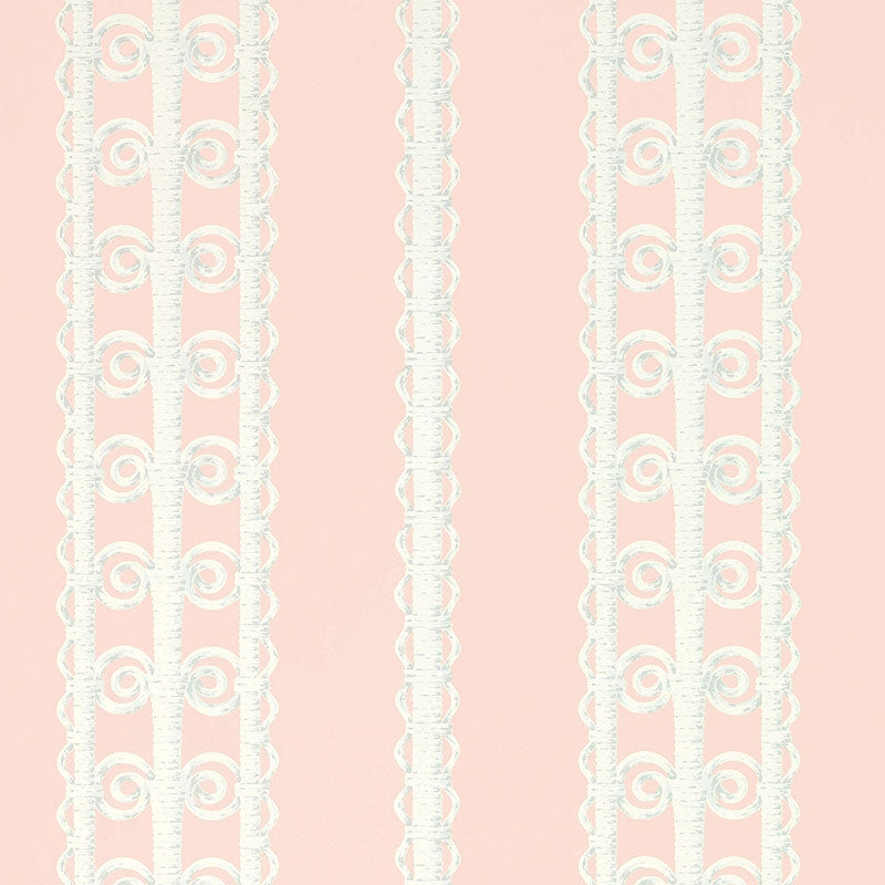 View 5007721 Wicker Stripe Frangipani Schumacher Wallpaper