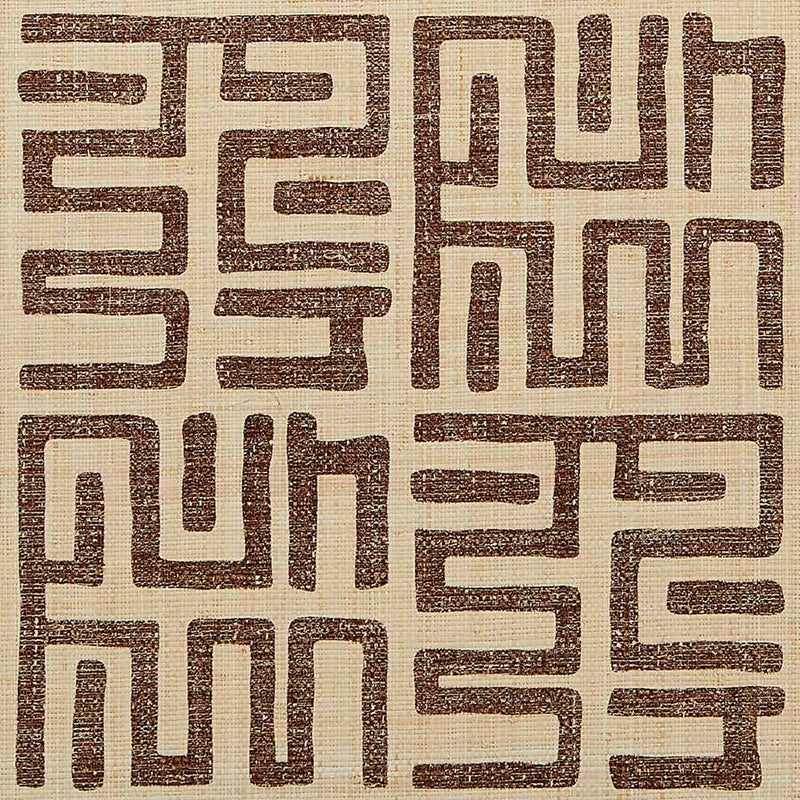 Purchase 1664 Kuba Cloth Sepia On White Island Raffia Phillip Jeffries Wallpaper