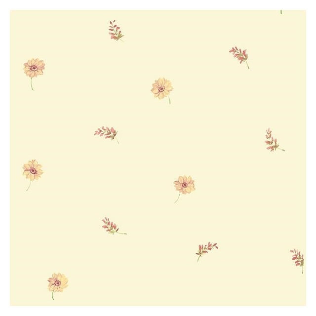 Purchase KC28509 Fresh Kitchen 5 Yellow Small Floral Wallpaper by Norwall Wallpaper