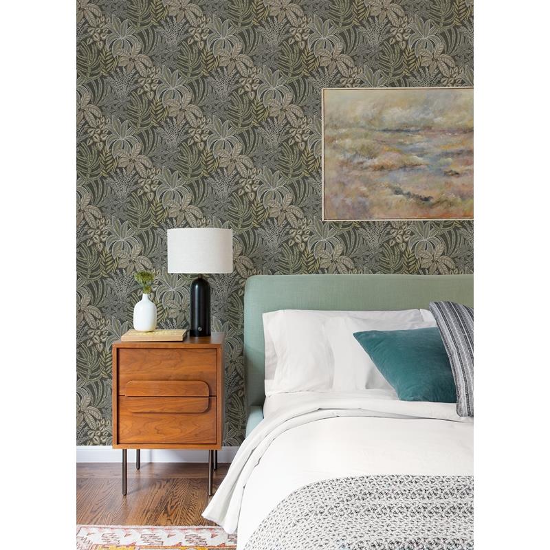 Shop 2970-13903 Revival Sumner Brown Woodland Botanical Wallpaper Brown A-Street Prints Wallpaper