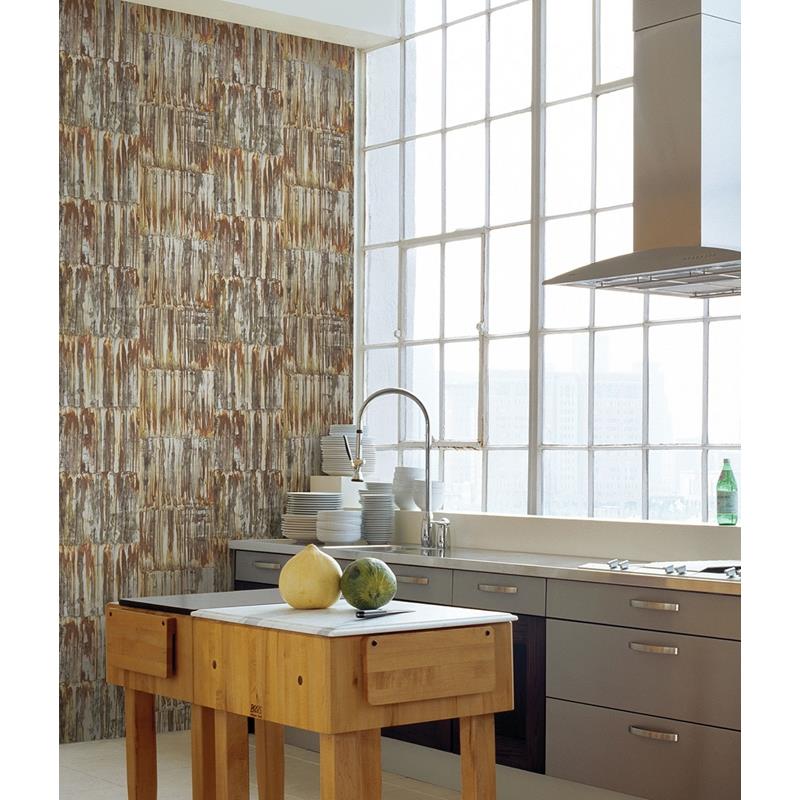 Buy 2922-24063 Trilogy Patina Brass Faux Metal Panels Brass A-Street Prints Wallpaper