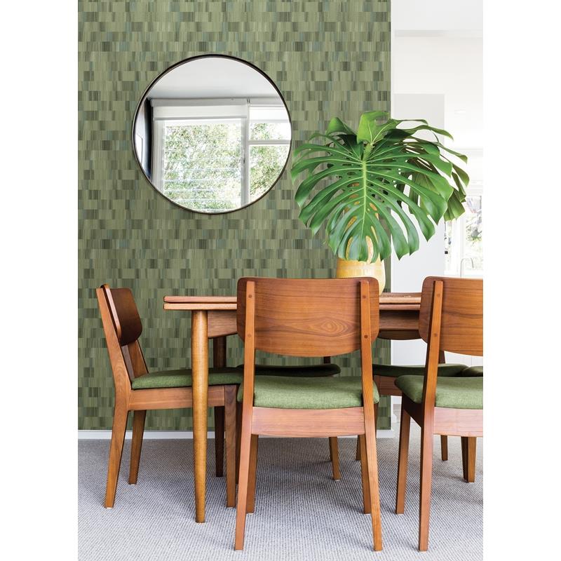 Save on AST4678 Sarah + Ruby Flicker Green Horizontal Textured Stripe Wallpaper by A-Street Prints Wallpaper