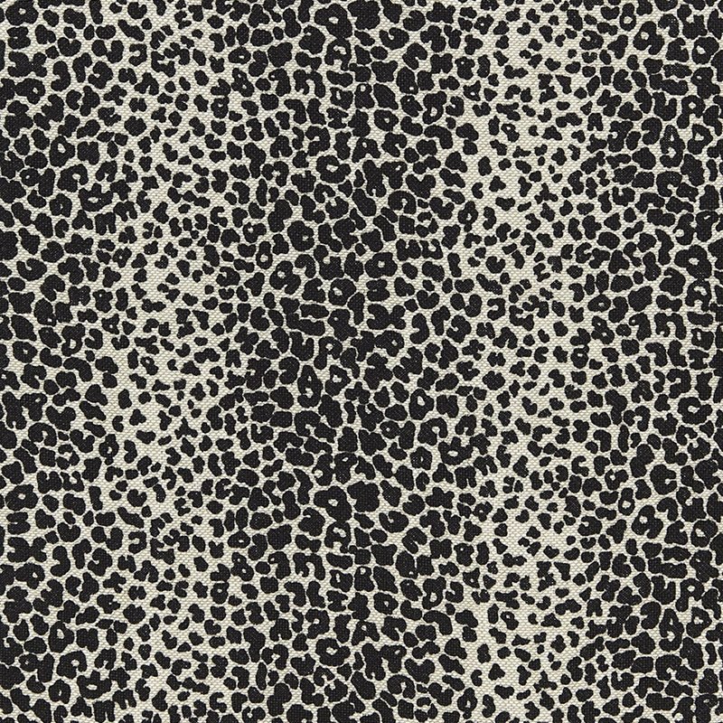 Purchase sample of 174841 Leopard Linen Print, Ebony by Schumacher Fabric