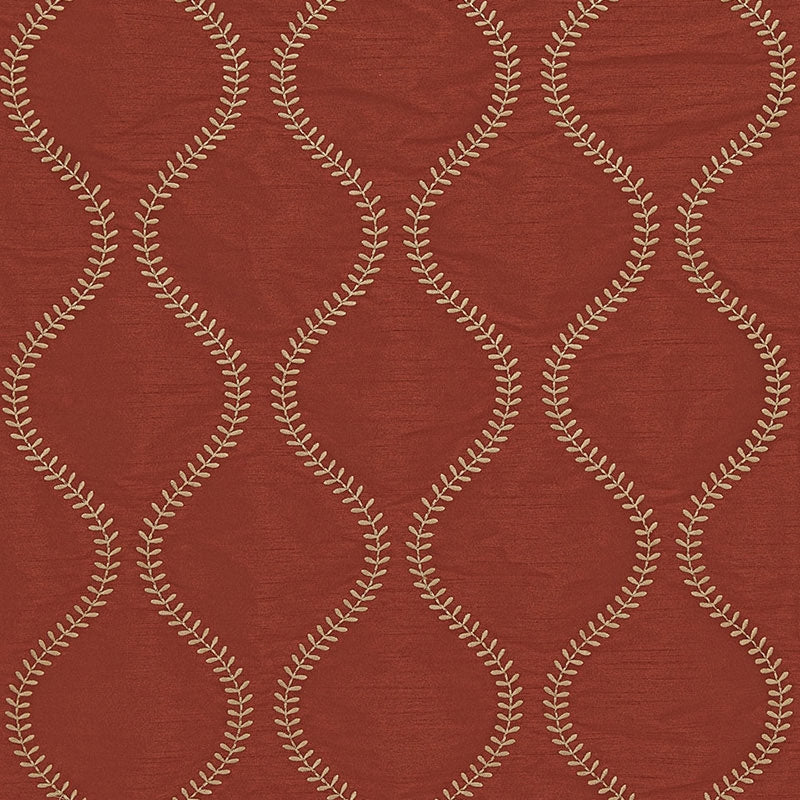 Purchase sample of 65754 Agadir Embroidery, Spice by Schumacher Fabric