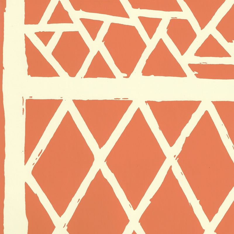 Search 6025-05WP Trellis Background Orange on Off White by Quadrille Wallpaper