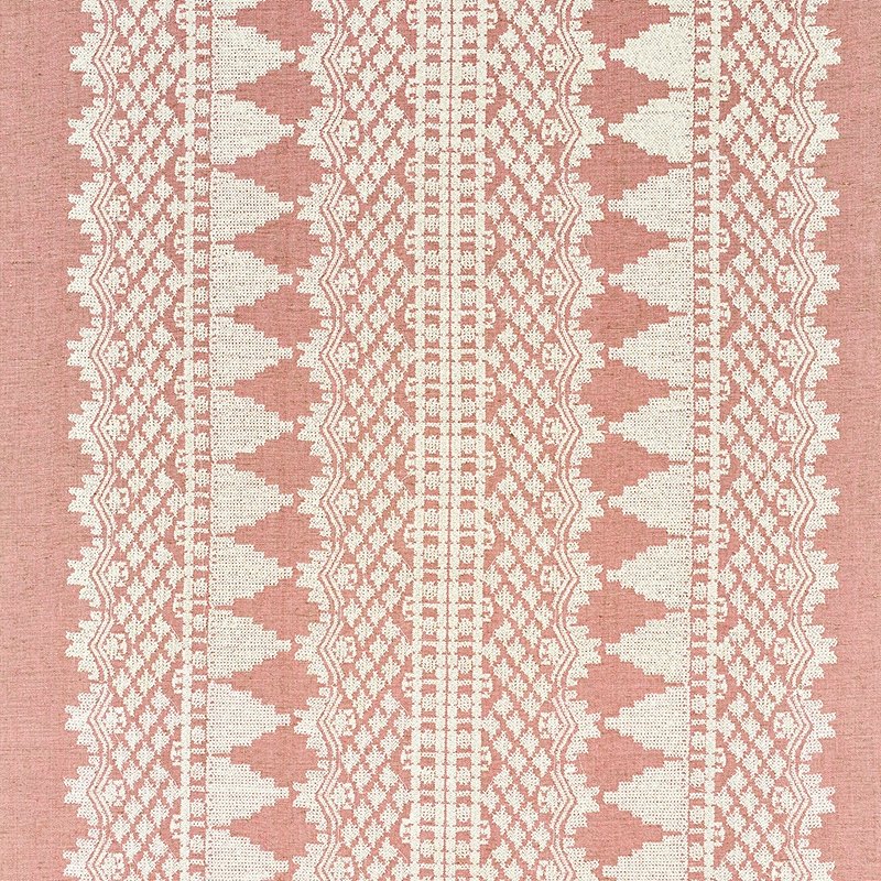 Purchase sample of 75473 Wentworth Embroidery, Rose by Schumacher Fabric