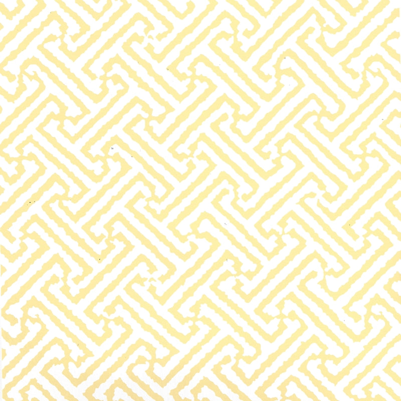 Acquire 6890WP-06 Java Java Pale Yellow on White by Quadrille Wallpaper