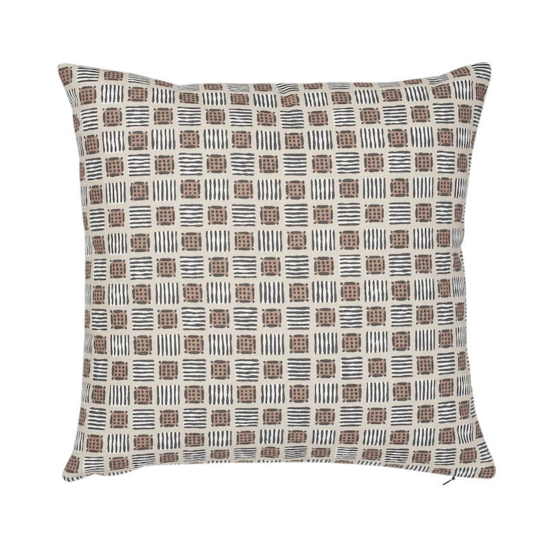 So17786005 | Mottley Grid 20" Pillow, Wren - Schumacher Pillows