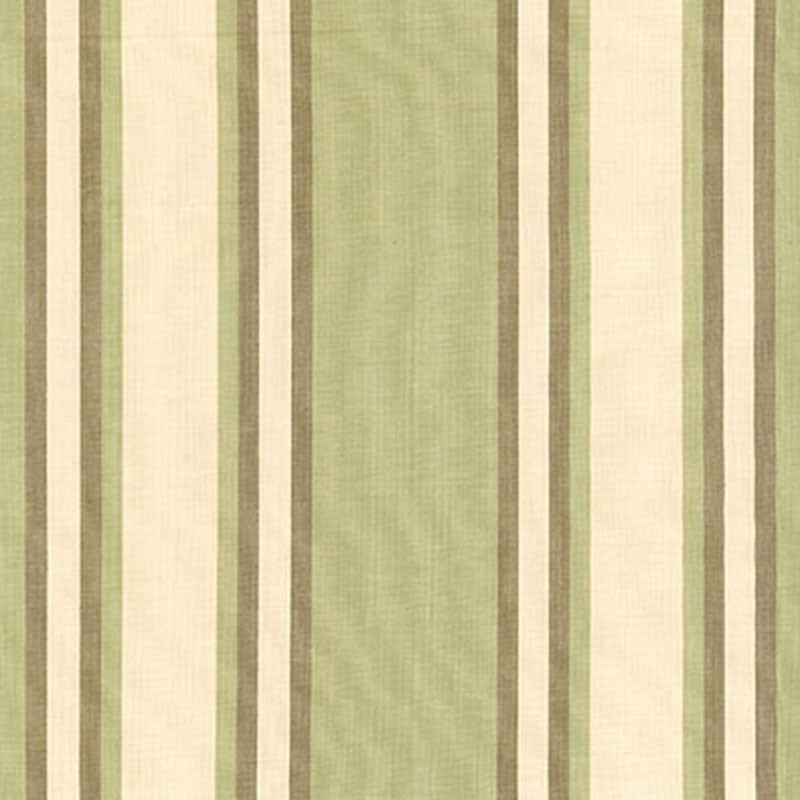Purchase sample of 62983 Seneca Cotton Stripe, Green Tea/Mocha by Schumacher Fabric