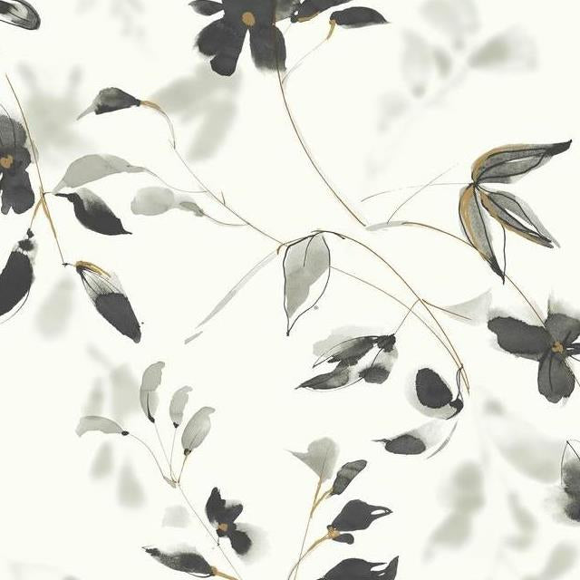 Buy SO2442 Tranquil Linden Flower color Black  by Candice Olson Wallpaper