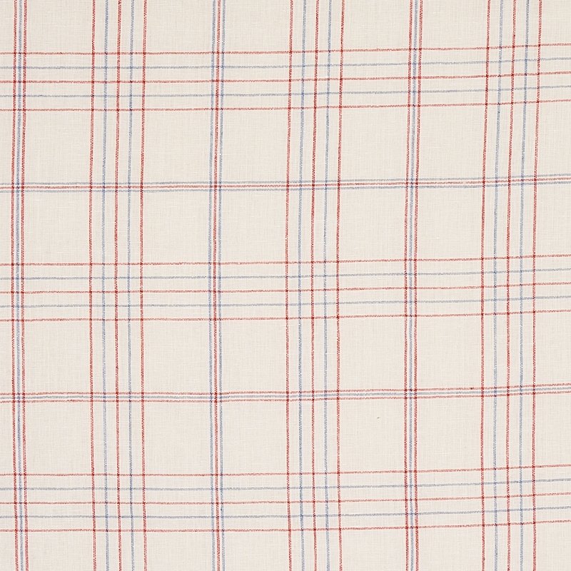 Purchase sample of 80300 Nils Plaid Linen, Red by Schumacher Fabric