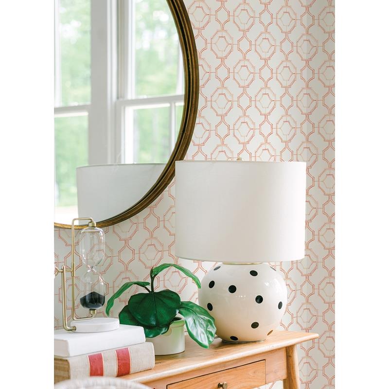 Search 4081-26317 Happy Gallina Orange Trellis Orange A-Street Prints Wallpaper