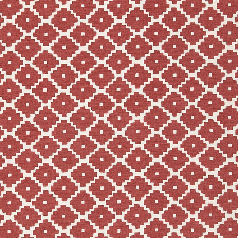 Purchase sample of 174484 Ziggurat, Ruby by Schumacher Fabric