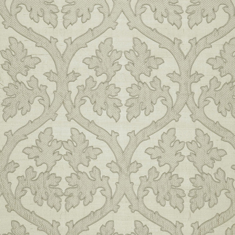 Purchase sample of 64743 Ravenna Embroidery, Silver by Schumacher Fabric