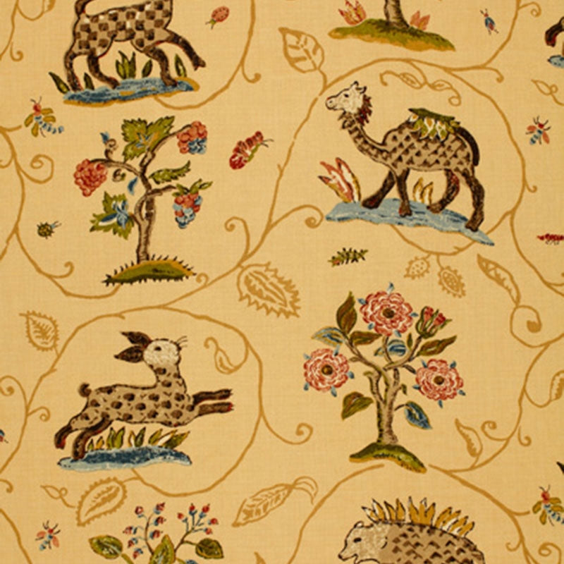 Purchase sample of 172761 La Menagerie, Marigold by Schumacher Fabric