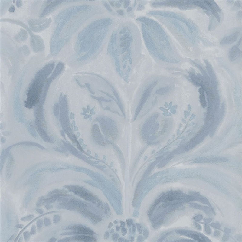 Sample PDG1036-05 Angelique Damask Indigo by Designer Guild Wallpaper