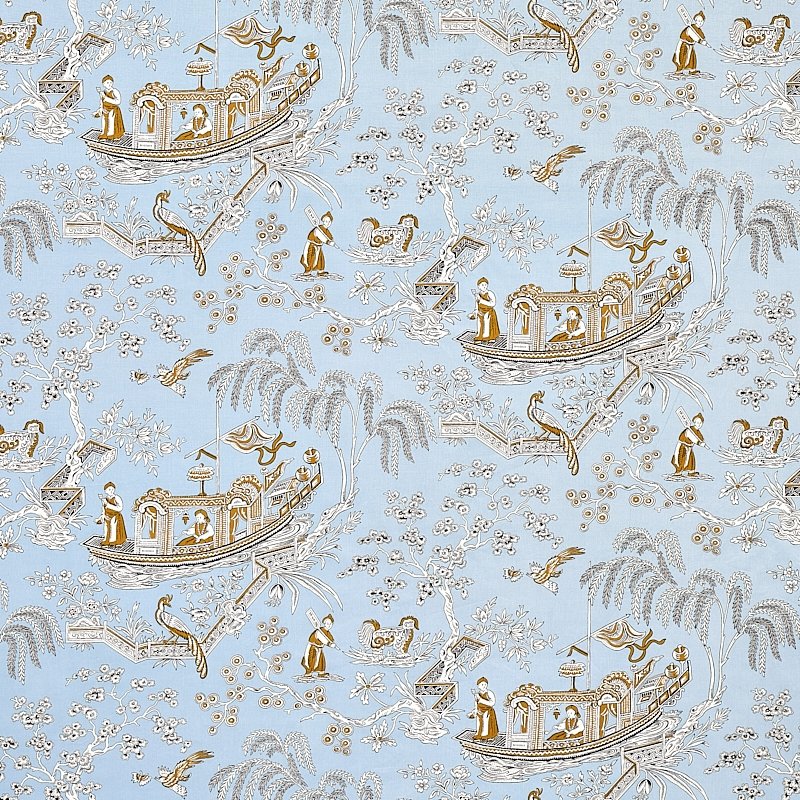 Purchase sample of 179611 Matsudana, Blue by Schumacher Fabric
