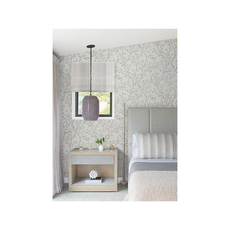 Search 2976-86453 Grey Resource Koura Silver Branches Silver A-Street Prints Wallpaper