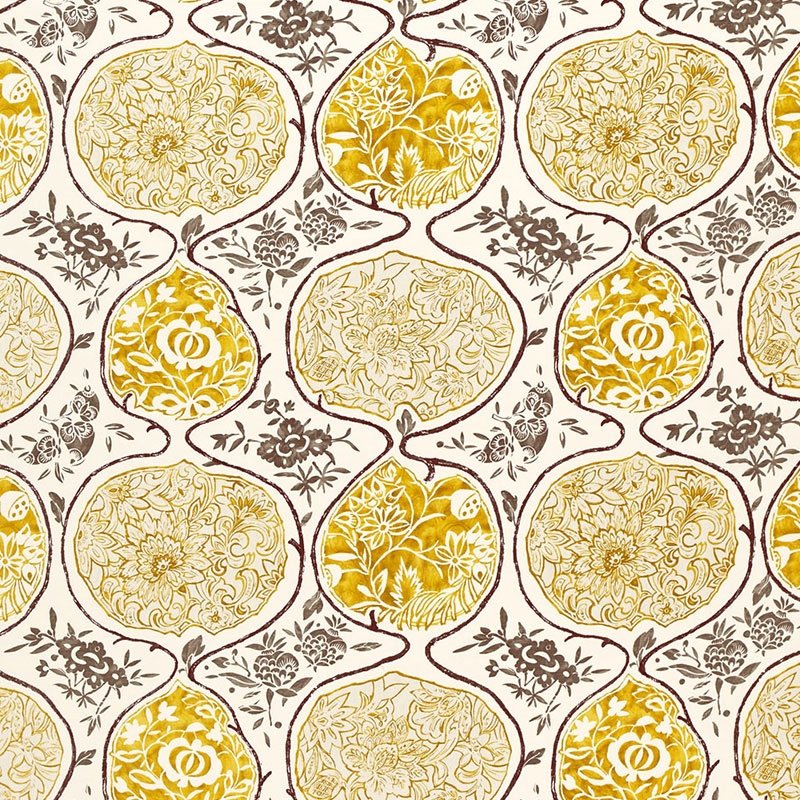 Purchase sample of 2620934 Katsugi, Gold And Mushroom by Schumacher Fabric