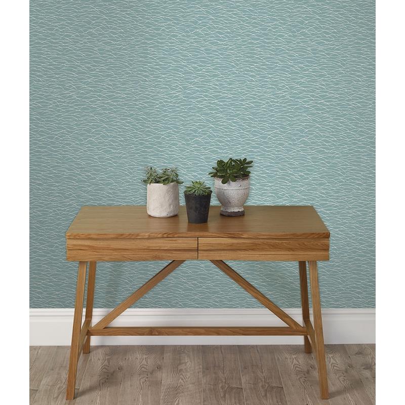 Select 2889-25242 Plain Simple Useful Hono Blue Abstract Wave Blue A-Street Prints Wallpaper