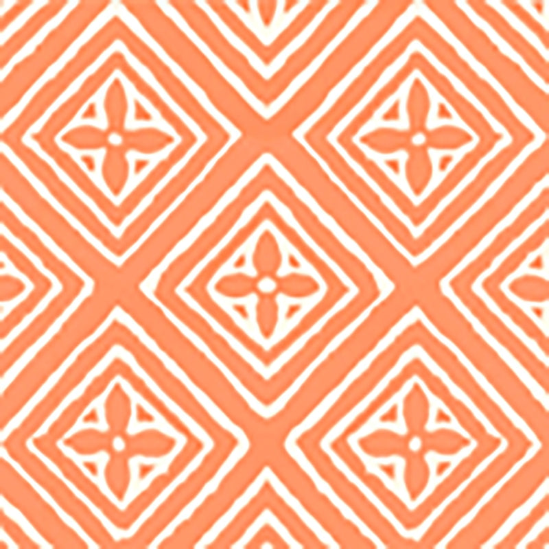 View 2490-24WP Fiorentina Orange on Off White by Quadrille Wallpaper