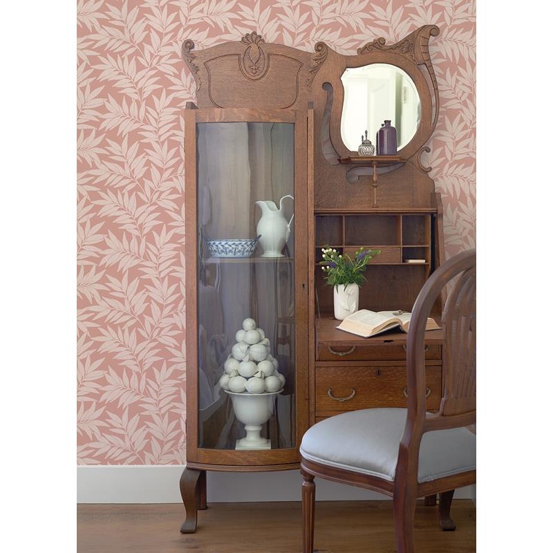 Buy 2970-26121 Revival Morris Pink Leaf Wallpaper Pink A-Street Prints Wallpaper