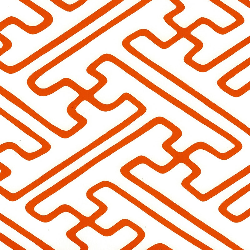 View AP207-08 Saya Gata Orange Almost White by Quadrille Wallpaper