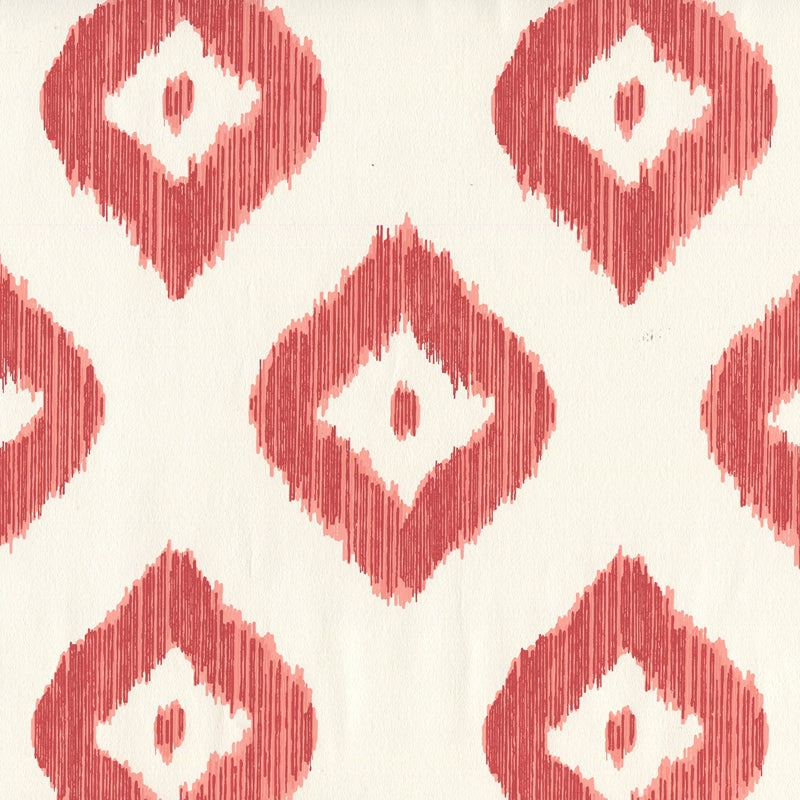 View 9040-07WP Bali Diamond Coral on Almost White by Quadrille Wallpaper