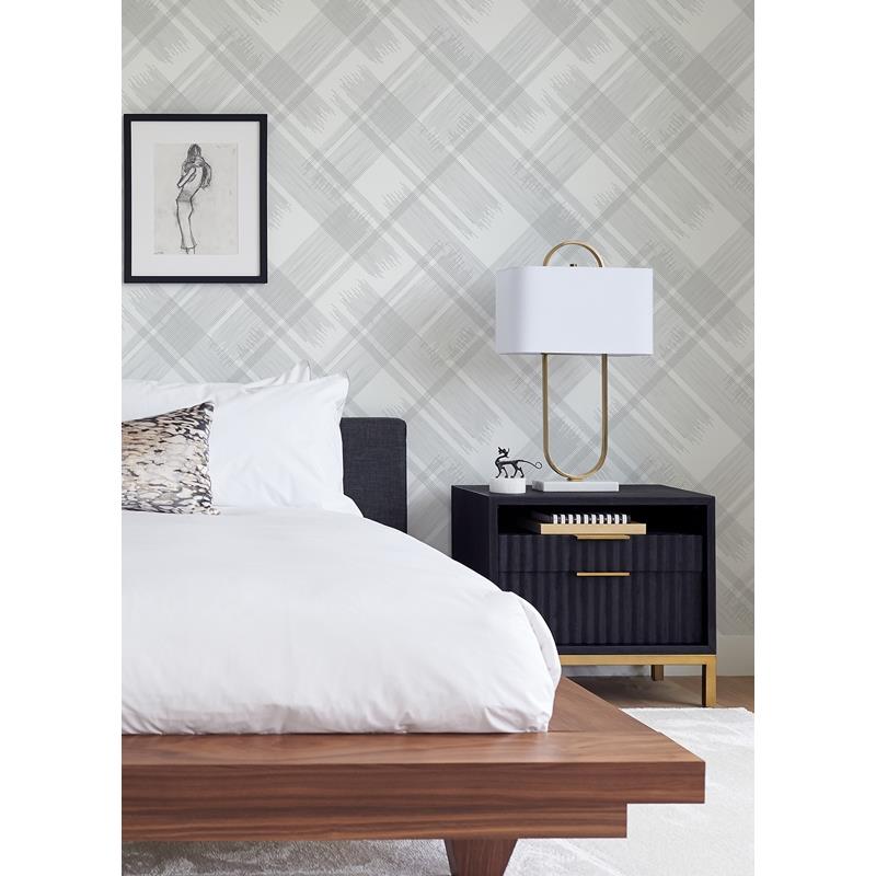 Purchase 2973-90704 Daylight Zag Grey Modern Plaid Grey A-Street Prints Wallpaper