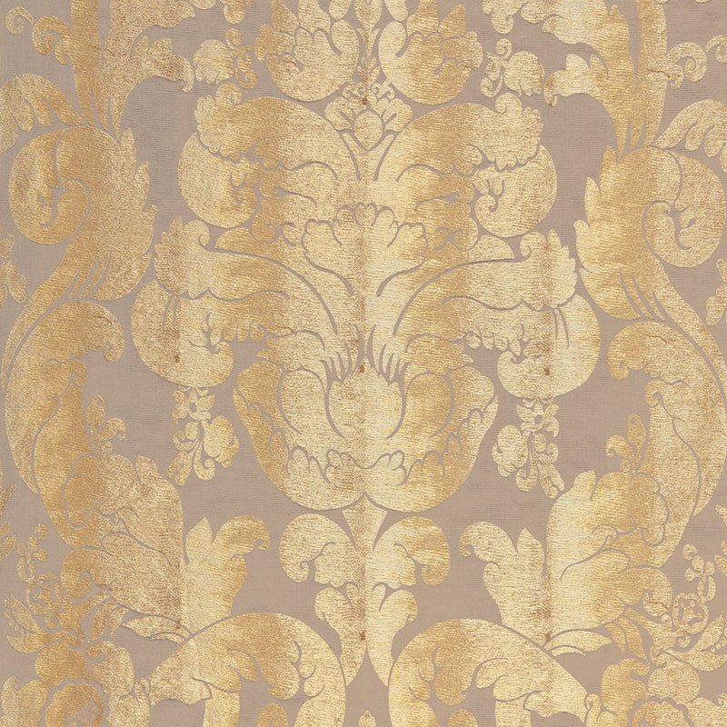 Purchase sample of 66841 Zelda Damask, Gilt by Schumacher Fabric