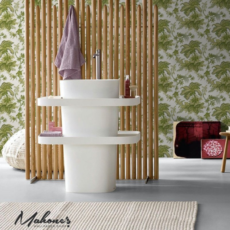 Purchase 5004053 Coconut Grove Leaf by Schumacher Wallpaper