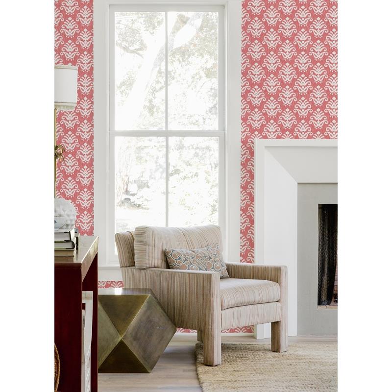 Purchase 4081-26330 Happy Keaton Coral Medallion Coral A-Street Prints Wallpaper