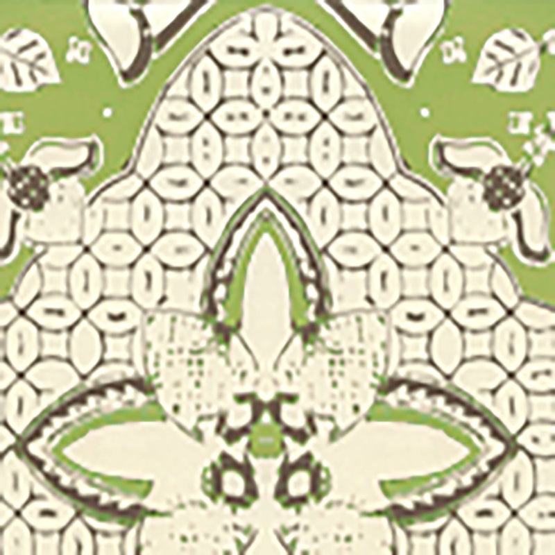 Select 6430-06WP New Batik New Jungle new Brown on Off White by Quadrille Wallpaper