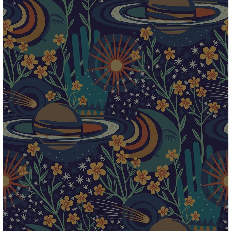 PLS4208 Pip & Lo Navy Ethereal Cosmos Peel & Stick Wallpaper by NuWallpaper