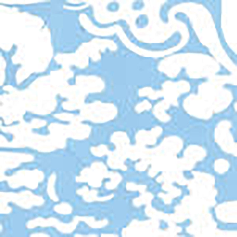 Find 2335-43WP San Marco Reverse Zibby Blue on Almost White by Quadrille Wallpaper