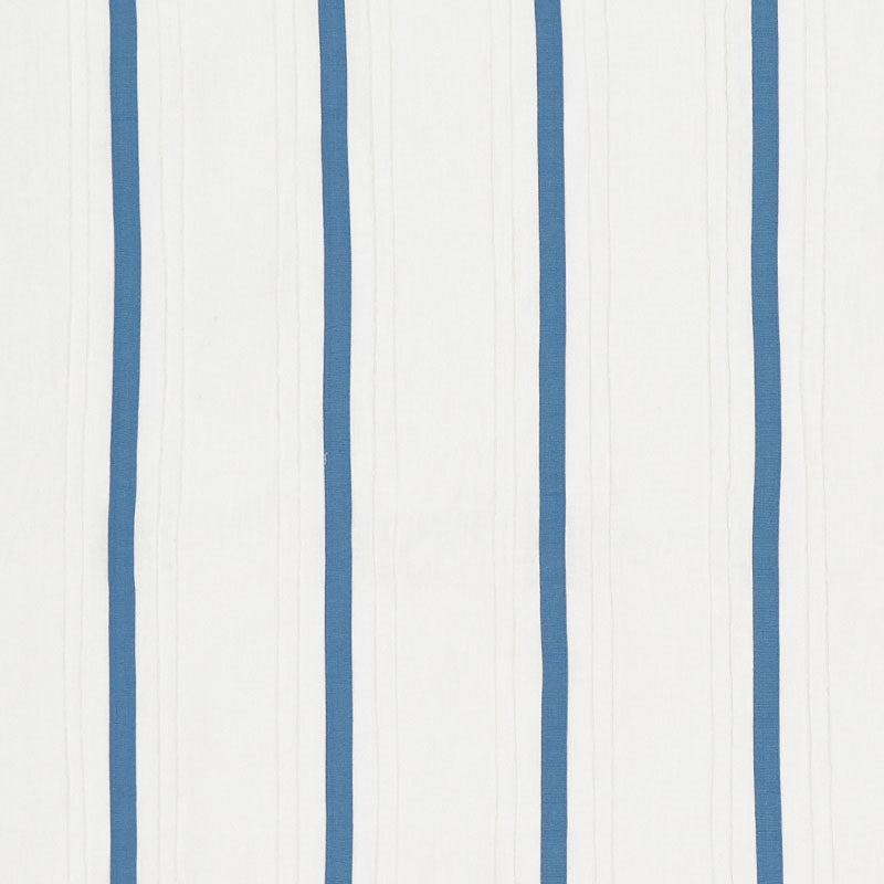 Purchase sample of 75760 Stripe Applique Sheer, Blue by Schumacher Fabric