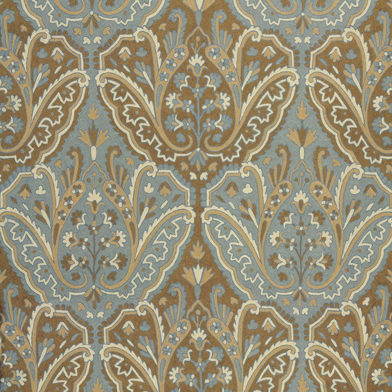 Purchase sample of 64810 Maharajah Crewel Embroidery, Verdigris by Schumacher Fabric