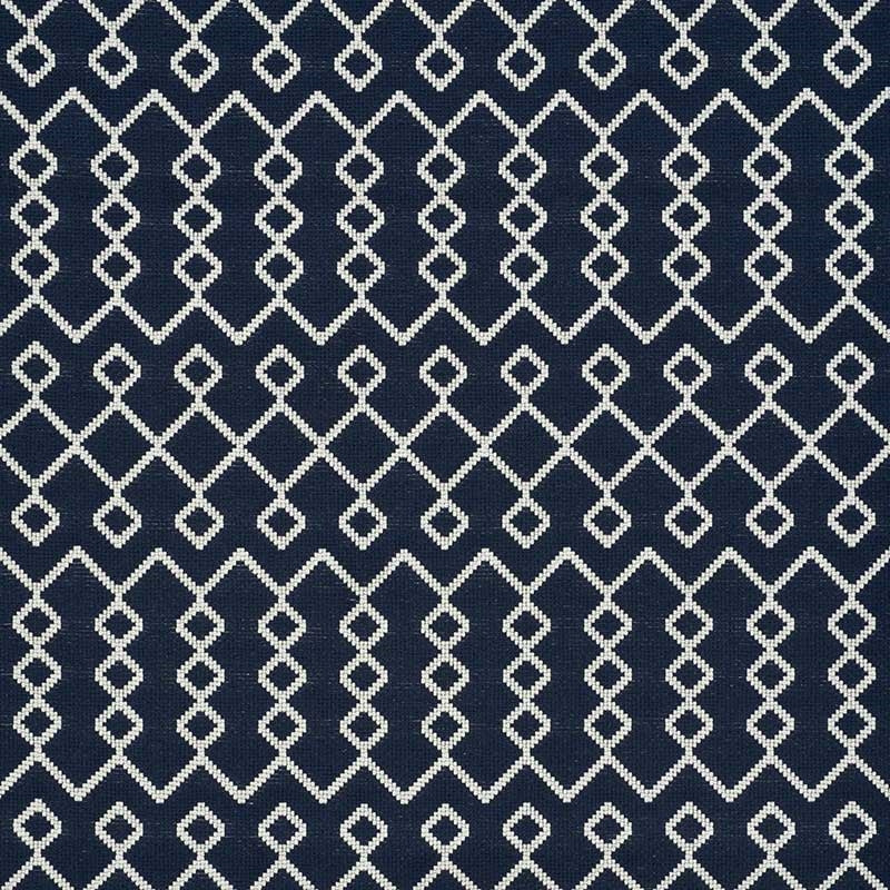 Purchase sample of 72110 Bricolette, Navy by Schumacher Fabric